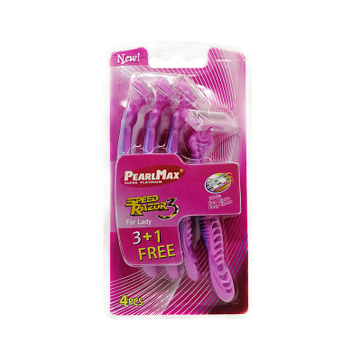 Hand the razor lady 's razor with 3 stainless steel blades shaver holder, pink