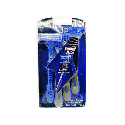Hand razor blue mantis blade handle razor 3 layer blade men's razor 4PC evanster shave