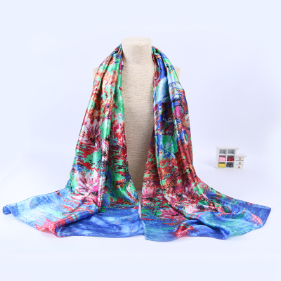 Emulation Silk Scarf Scarf Women's Korean-Style Spring and Autumn All-Match Artificial Silk Scarf Thin Scarf Shawl