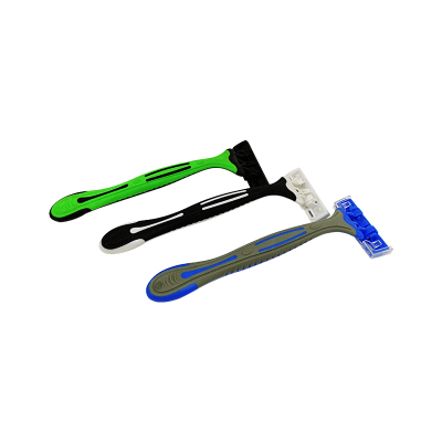 Manual 3 - tier stainless steel razor blue green grey pink mantis handle razor shaver
