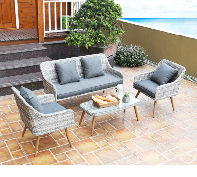 Outdoor furniture sofa balcony outdoor desk chair cane chair sofa combination prevent bask in waterproof furniture