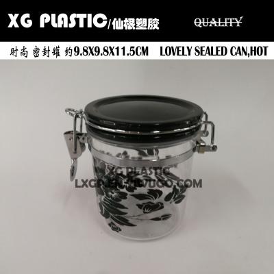 550ML Storage box Sealed Can Jar Tank Pot with Cover Round Plastic Fresh Keep Kitchen Organizer Flower Print Fashion Bin