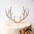 Wooden Mr Mrs Antler Christmas cake with wedding cake decoration