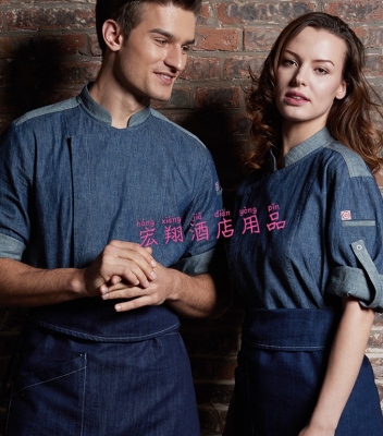 Summer chef clothes adjust sleeves cotton and linen breathable men short sleeves customized hotel restaurant chef