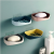 Strong Seamless Paste Drain Soap Box Creative Double-Layer Bathroom Storage Rack Suction Wall Soap Box