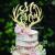 Wooden Mr Mrs Antler Christmas cake with wedding cake decoration