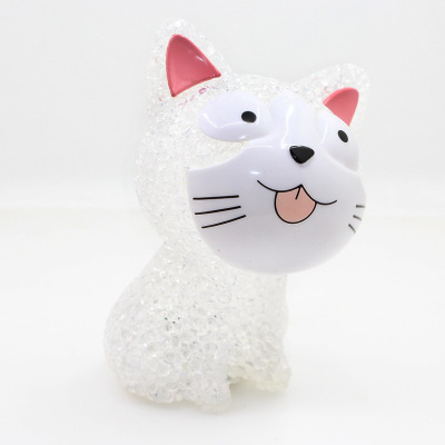 New Arrival Factory Direct Crystal Qiscat Particles Led Colorful Night Light Gift Wholesale