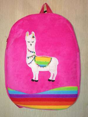Children's Backpack; Children's School Bag; Embroidered Backpack; Plush Backpack; Plush School Bag; Alpaca School Bag