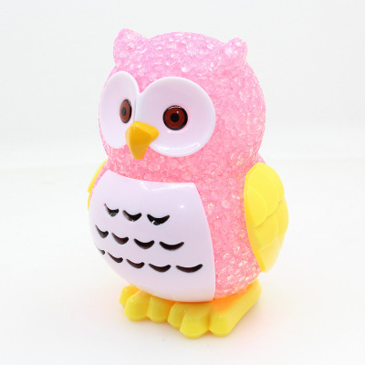 New Arrival Factory Direct Crystal Owl Particles Led Colorful Night Light Gift Wholesale