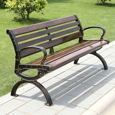 Park chair outdoor bench bench patio back leisure seat outdoor square cast aluminum bench