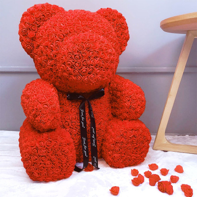 Rose bear PE hug bear eternal life flower valentine's day Christmas gift manufacturers wholesale