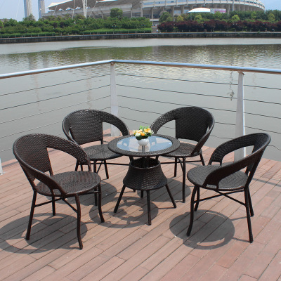 YRG Outdoor Furniture Imitation Rattan Table and Chair/Rattan Chair Balcony Rattan Set Rattan Chair Leisure Group [Wholesale]]