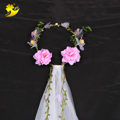 European and American plain white headscarf garland headscarf ornaments cloth art flowers headscarf dovetail with sen bride 's head ornaments