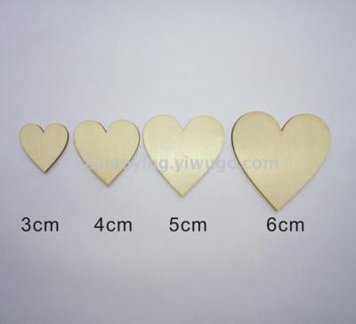 Manufacturers direct handmade handmade hand-painted graffiti wood heart wood ornaments wood crafts heart wood