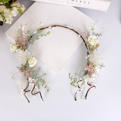Bridal headwear morin garlands, 2019 new fairy beauty all over the sky dried flower hair ornaments wedding photography photo headband
