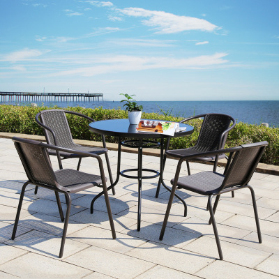 Savage valley outdoor table and chair rattan chair five-piece leisure table and chair combination courtyard terrace garden table and chair spot wholesale