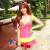 South Korean version of girls little fresh one-piece swimsuit gathered breast beach hot spring dress