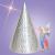 Party pure color glitter hat party decoration paper hat birthday festival children's performance props pointy hat 