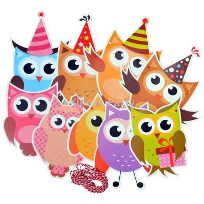 Holiday baby first birthday party decoration decoration supplies pull flower owl alien triangle pull flag