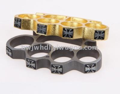 Hand buckle iron fist iron four finger means tiger fist buckle hand brace frosted grey