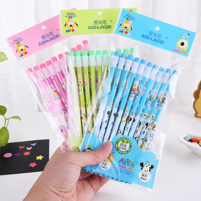 Cartoon Big Skin Head Pencil 10 PCs OPP Bag Cartoon Advanced Big Head Pencil Sketch HB Pencil Writing Pencil