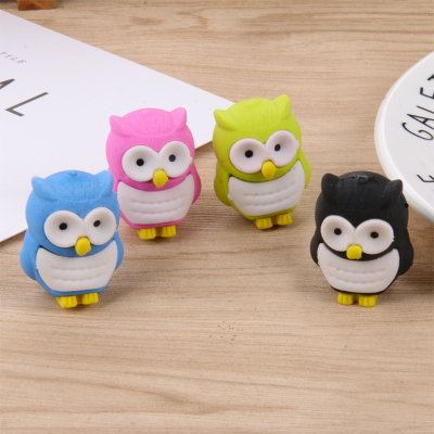 Cartoon Creative Cute Animal Owl Children Student Eraser Student Eraser Stationery Student Prize