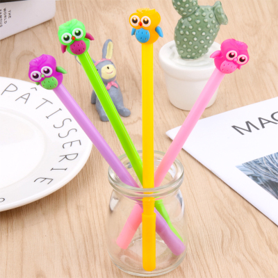 Factory Direct Sales Creative Cute Color Owl Gel Pen Black Ink Pen Signature Pen Student Writing Pen Wholesale