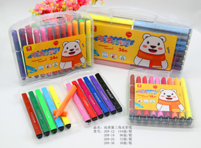 Factory shop jl209-12 color 18 color 24 color 36 color high quality triangle watercolor pen painting color pen