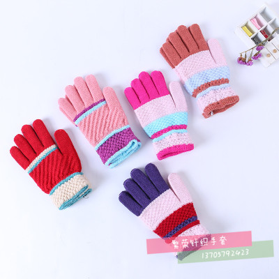 Glove girl winter touch screen protector warm thickening autumn and winter knitting students lovely Korean version of foreign gas cold riding and driving gloves