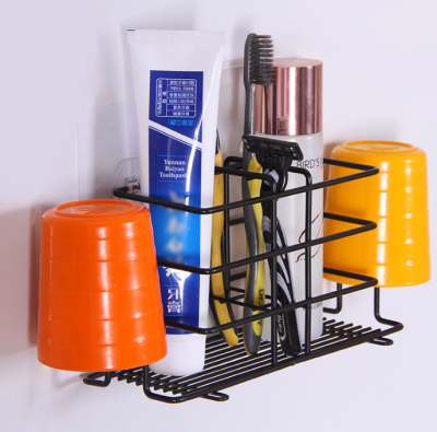 The Metal creative toothbrush holder, suction wall bathroom seamless bathroom wall toothpaste holder, bathroom shelf