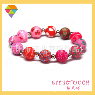 Yifan Tower Ethnic Style Polymer Clay Handmade round Beads Scenic Spot Jewelry Hot Sale