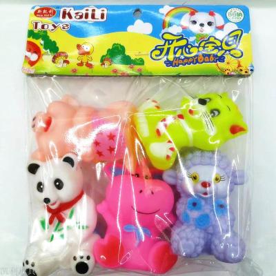 PVC beach looked the baby bathing toy pig panda lamb flower cat cow pinching toy