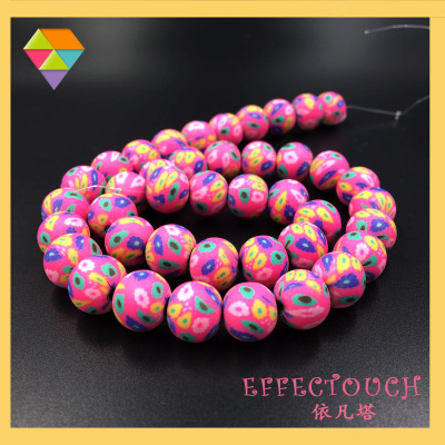 Yifan Tower Handmade Polymer Clay round Beads Polymer Clay Jewelry Polymer Clay Jewelry Factory Direct Sales