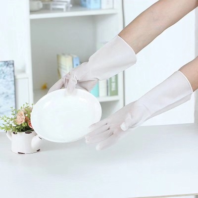 Kitchen Vegetable Washing Household White Laundry Rubber Brush Bowl Leather Dishwashing Gloves Women's Waterproof Durable Artifact Thin