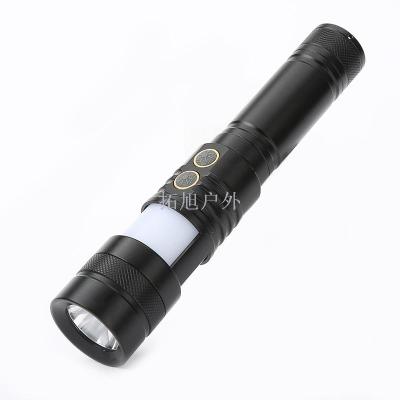 Red and blue warning light 18650 flashlight