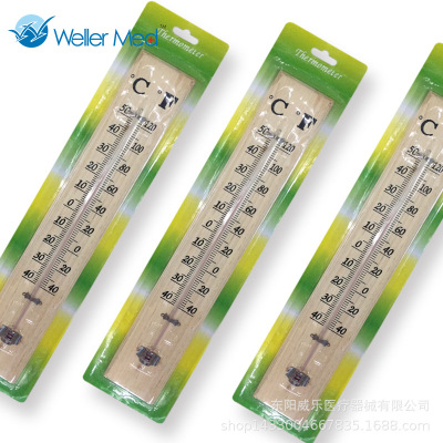 Wooden thermometer room measures 
