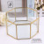 Geometric Glass flower Room Bronze Frame Eight Side Glass Geometric Wedding Jewelry Box Table