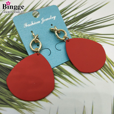 Euramerican gorgeous red restore ancient ways joker pendant is simple exaggerated atmosphere tide person earring is acted the role of gold earring temperament getting money