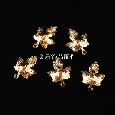 Ornament DIY Jewelry Accessories Handbag Gold Color Protection Electroplating Pure Copper Fine Lines Three-Dimensional Small Maple Leaf Pendant
