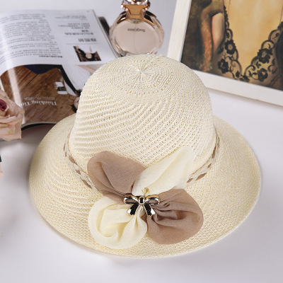 New Raffia Fashion Sun Hat Knitted Straw Hat Tourist Hat Sun Hat Bucket Hat Bucket Hat Wholesale Factory