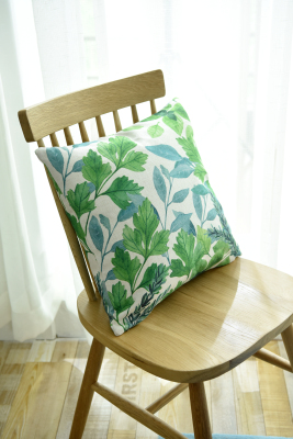 Pillow Cushion Sofa Pillow Cases Green Leaf Monstera Japanese Banana Leaf Nordic Fresh Cotton Pillowcase Simple Ins Style