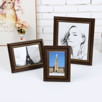 Coffee - colored square woodiness photograph frame is I and contracted place stage small photograph frame to live in adornment small picture frame