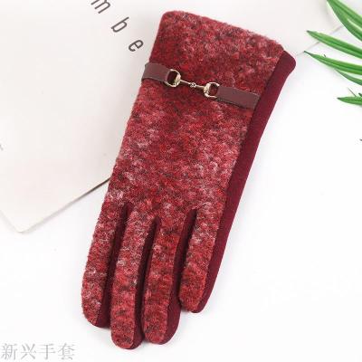 Winter cycling thickened with fleece warm and windproof fleece gloves fleece all-purpose outdoor gloves