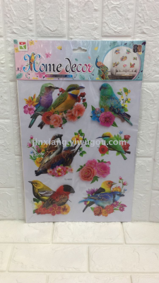 Peacock bird parrot room wall decoration 8D wall sticker