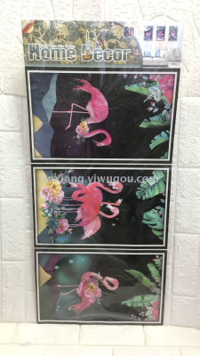 vase flamingo unicorn  frame room lobby decoration 8D wall sticker