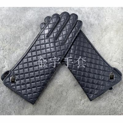 Foreign Trade High-Grade Export Sheepskin Full Finger Gloves Leather Gloves Can Be Customization as Request