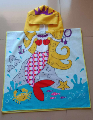 Microfiber children bathrobe bucket sea water absorbent wind bath 60*120 can be customized