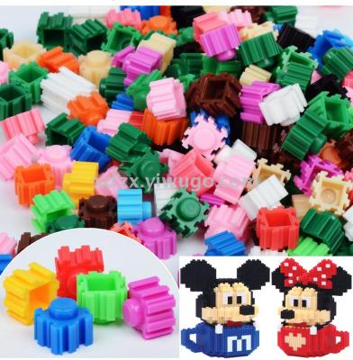 Children assemble diamond particles building blocks puzzle assemble diamond tiny particles building blocks micro plastic building blocks toys