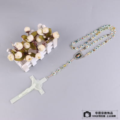 Fashion Jesus portrait beads beads Christ pendant necklace European and American religious cross decoration accessories