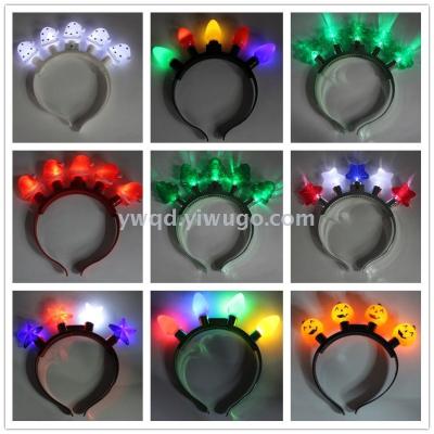 ZD Factory Direct Sales Luminous Head Buckle Amazon Hot Sale Luminous Headband Bulb Headband Customizable Luminous Headband